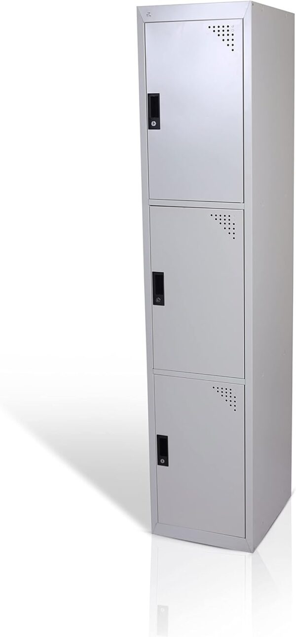 INFINI HOMES Three doors locker, Steel Metal Storage Locker- for Home & School & Office - Lock With plastic handle