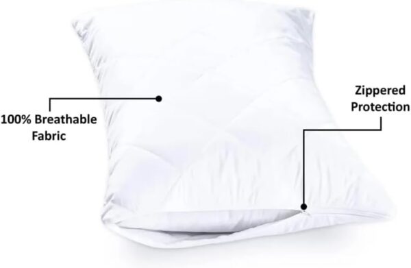 INFINI HOMES Soft Microfiber White Zipped Pillow Protector Case for Home & Hotel