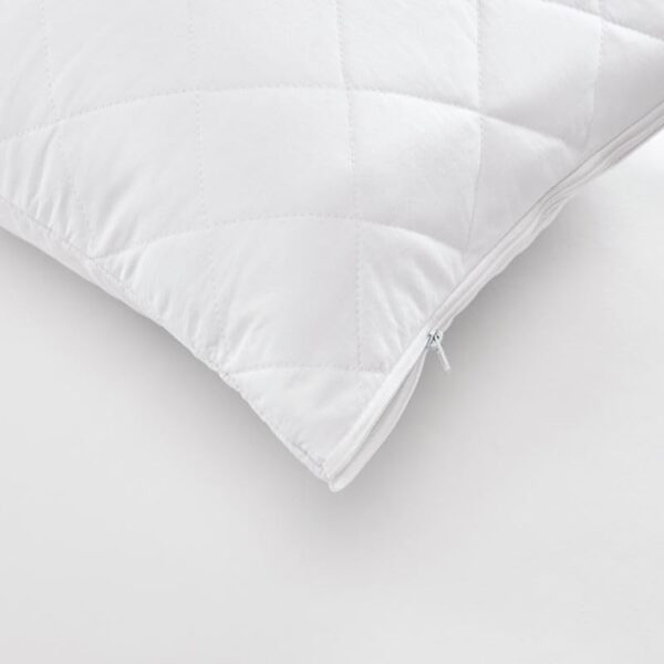 INFINI HOMES Soft Microfiber White Zipped Pillow Protector Case for Home & Hotel