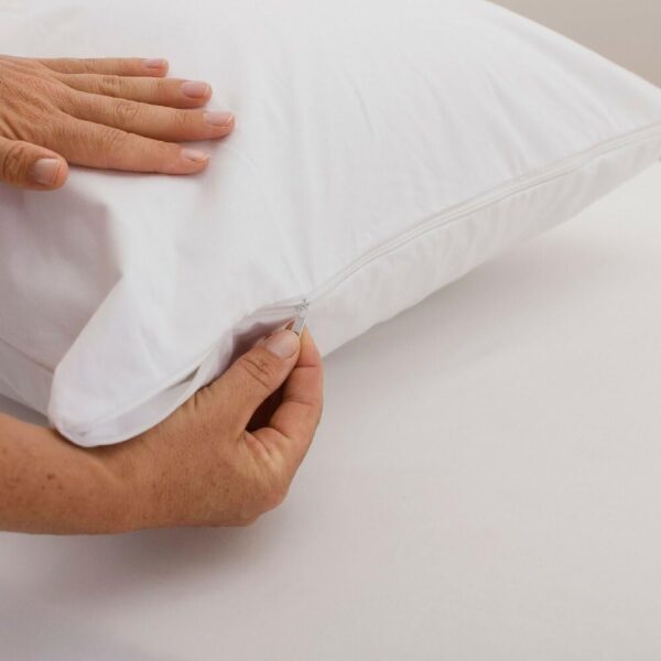 INFINI HOMES Soft Microfiber White Zipped Pillow Protector Case for Home & Hotel