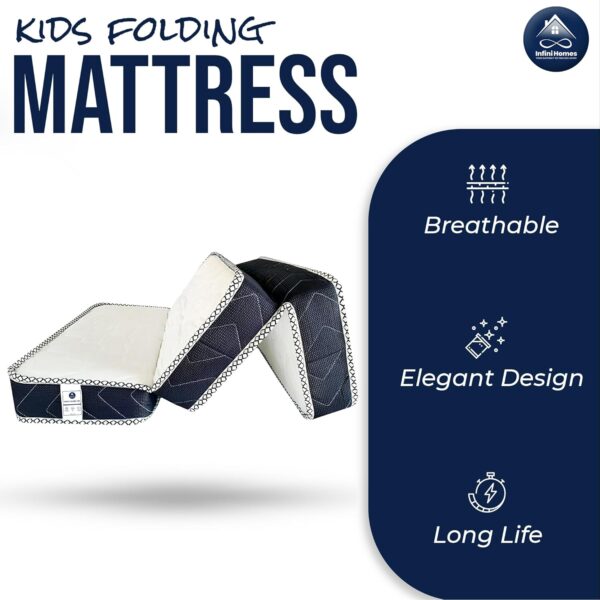 INFINI HOMES Kids Size High Density Foam White Flipable & Flodable Toddler Mattress